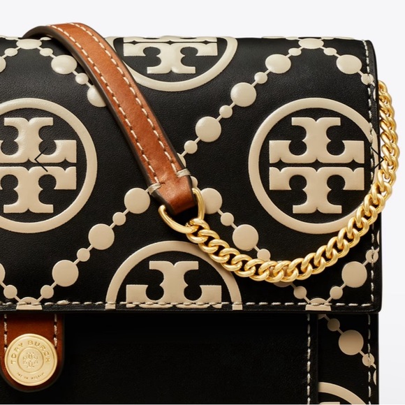 Tory Burch T MONOGRAM CONTRAST EMBOSSED CHAIN WALLET - Picture 4 of 6